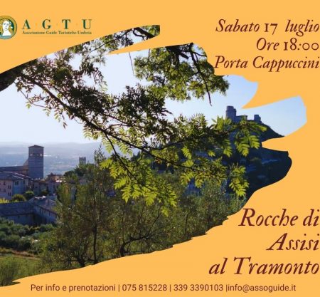 Le Rocche di Assisi al tramonto